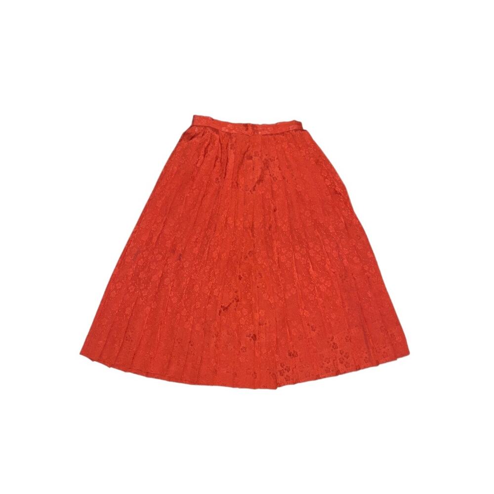 Vintage Campus Casuals of California Pleated Midi A Line Skirt SZ XM 70's Retro